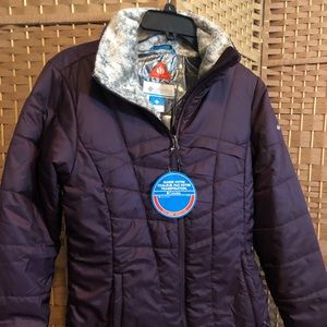 Never Worn Plum Columbia Jacket with Fur Collar